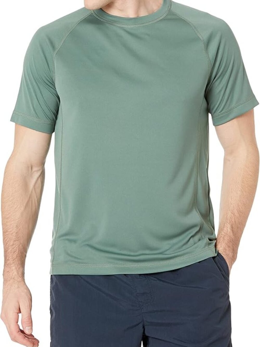 Amazon Essentials Men's Slim-Fit Short-Sleeve Quick-Dry Swim Tee Green XL NEW